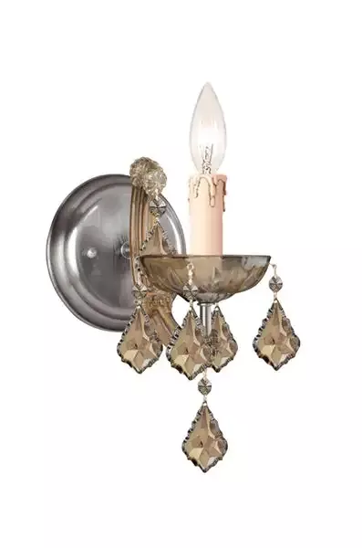 1 Light Antique Brass Crystal Sconce – C193-4471-AB-GTS
