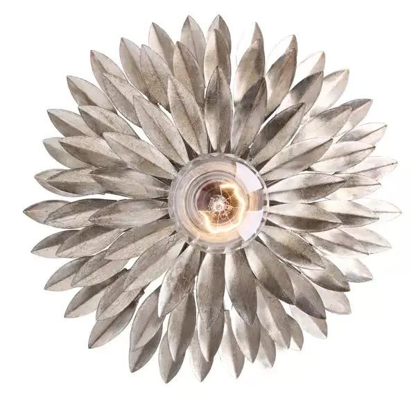 1 Light Antique Silver Floral Sconce – C193-500-SA