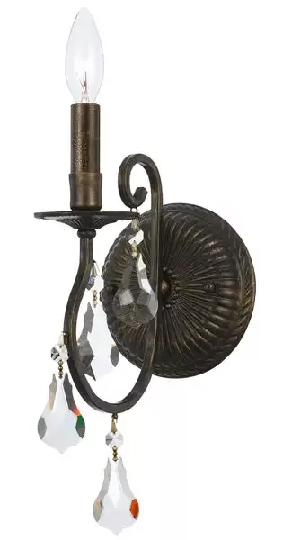 1-light-english-bronze-crystal-sconce-c193-5011-eb-cl-mwp 1 Light English Bronze Crystal Sconce – C193-5011-EB-CL-MWP