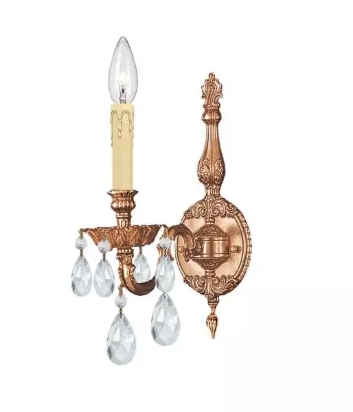 1-light-olde-brass-traditional-sconce-draped-in-clear-hand-cut-crystal-c193-2501 1 Light Olde Brass Traditional Sconce Draped In Clear Hand Cut Crystal – C193-2501-OB-CL-MWP