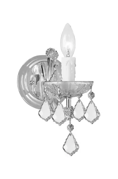 1-light-polished-chrome-crystal-sconce-draped-in-clear-hand-cut-crystal-c193-447 1 Light Polished Chrome Crystal Sconce Draped In Clear Hand Cut Crystal – C193-4471-CH-CL-MWP