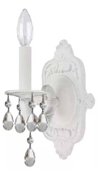 1-light-wet-white-youth-sconce-draped-in-clear-hand-cut-crystal-c193-5021-ww-cl- 1 Light Wet White Youth Sconce Draped In Clear Hand Cut Crystal – C193-5021-WW-CL-MWP