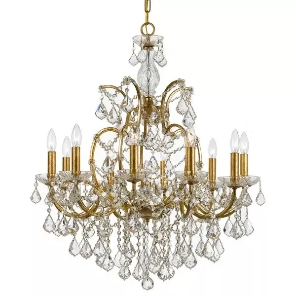 10-light-antique-gold-modern-chandelier-draped-in-clear-spectra-crystal-c193-445 10 Light Antique Gold Modern Chandelier Draped In Clear Spectra Crystal – C193-4458-GA-CL-SAQ