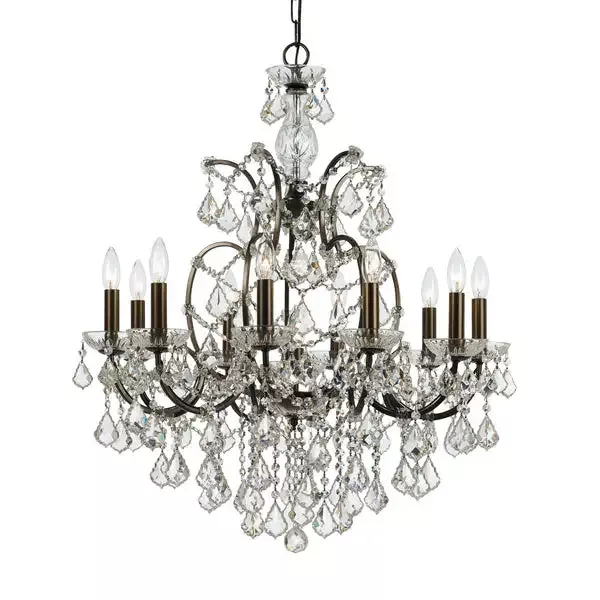10-light-vibrant-bronze-modern-chandelier-draped-in-clear-hand-cut-crystal-c193- 10 Light Vibrant Bronze Modern Chandelier Draped In Clear Hand Cut Crystal – C193-4458-VZ-CL-MWP