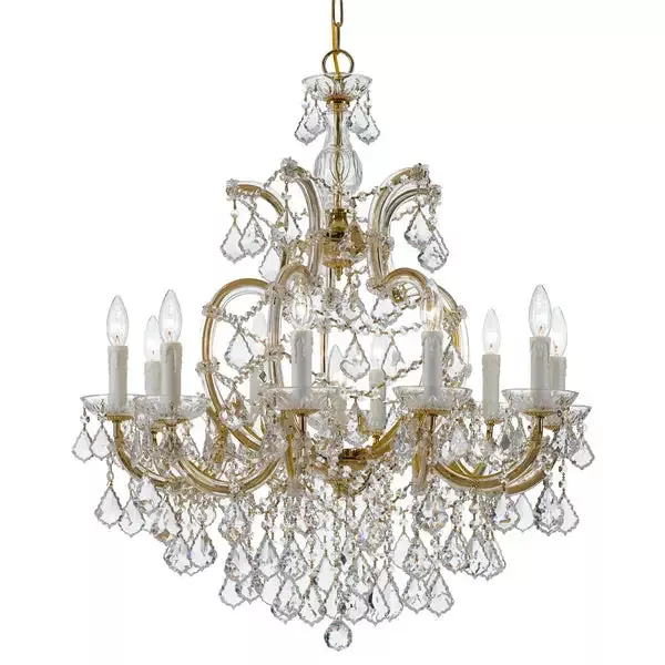 11-light-gold-crystal-chandelier-draped-in-clear-swarovski-strass-crystal-c193-4 11 Light Gold Crystal Chandelier Draped In Clear Swarovski Strass Crystal – C193-4438-GD-CL-S