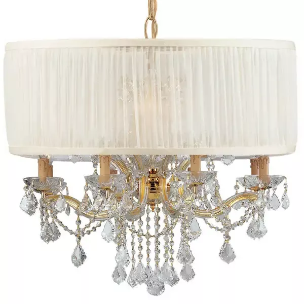 12-light-gold-traditional-chandelier-draped-in-clear-swarovski-strass-crystal-c1 12 Light Gold Traditional Chandelier Draped In Clear Swarovski Strass Crystal – C193-4489-GD-SAW-CLS