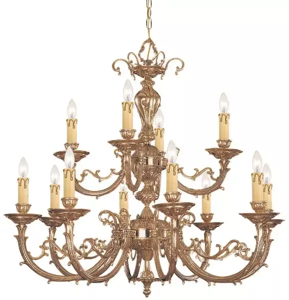 12-light-olde-brass-crystal-chandelier-c193-489-ob 12 Light Olde Brass Crystal Chandelier – C193-489-OB