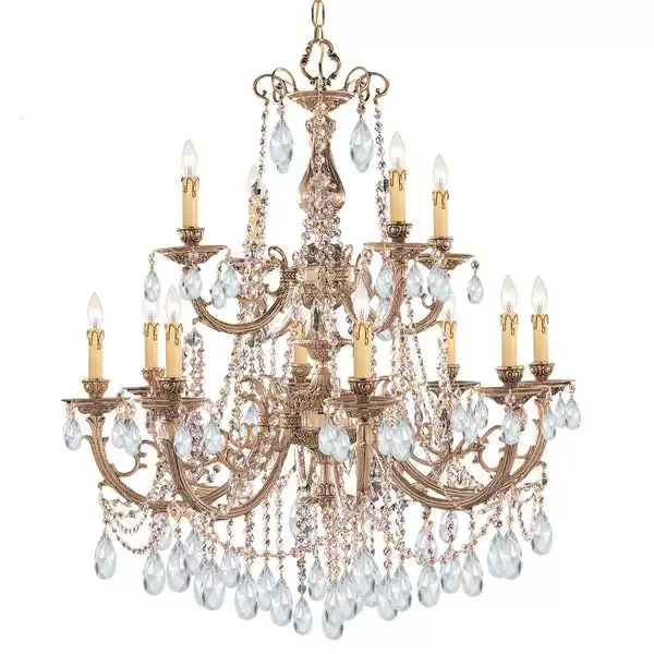 12-light-olde-brass-crystal-chandelier-draped-in-clear-hand-cut-crystal-c193-479 12 Light Olde Brass Crystal Chandelier Draped In Clear Hand Cut Crystal – C193-479-OB-CL-MWP