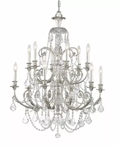 12-light-olde-silver-crystal-chandelier-draped-in-clear-hand-cut-crystal-c193-51 12 Light Olde Silver Crystal Chandelier Draped In Clear Hand Cut Crystal – C193-5119-OS-CL-MWP