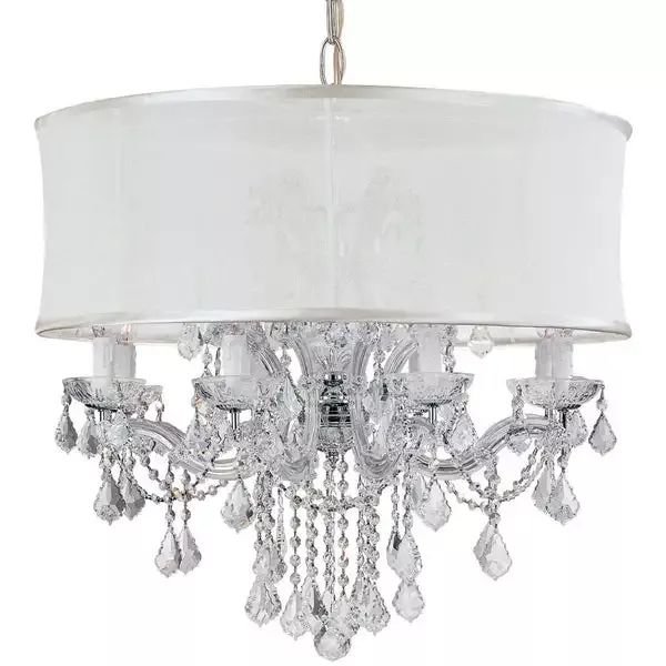 12-light-polished-chrome-traditional-chandelier-draped-in-clear-swarovski-strass 12 Light Polished Chrome Traditional Chandelier Draped In Clear Swarovski Strass Crystal – C193-4489-CH-SMW-CLS