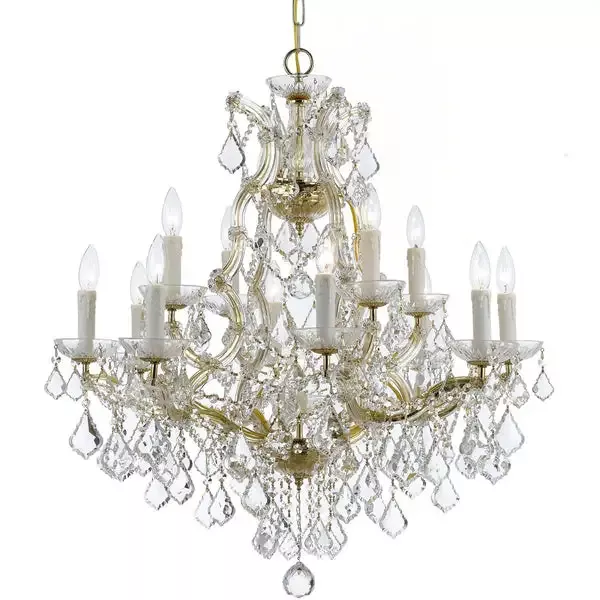 13-light-gold-crystal-chandelier-draped-in-clear-hand-cut-crystal-c193-4412-gd-c 13 Light Gold Crystal Chandelier Draped In Clear Hand Cut Crystal – C193-4412-GD-CL-MWP