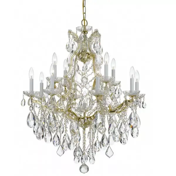 13-light-gold-crystal-chandelier-draped-in-clear-hand-cut-crystal-c193-4413-gd-c 13 Light Gold Crystal Chandelier Draped In Clear Hand Cut Crystal – C193-4413-GD-CL-MWP