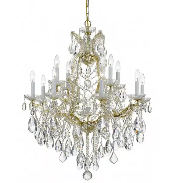 13-light-gold-crystal-chandelier-draped-in-clear-swarovski-strass-crystal-c193-4 13 Light Gold Crystal Chandelier Draped In Clear Swarovski Strass Crystal – C193-4412-GD-CL-S