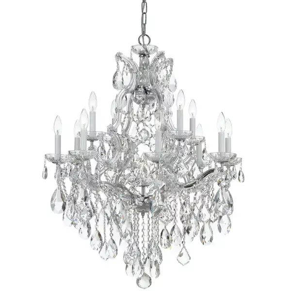 13-light-polished-chrome-crystal-chandelier-draped-in-clear-hand-cut-crystal-c19 13 Light Polished Chrome Crystal Chandelier Draped In Clear Hand Cut Crystal – C193-4412-CH-CL-MWP