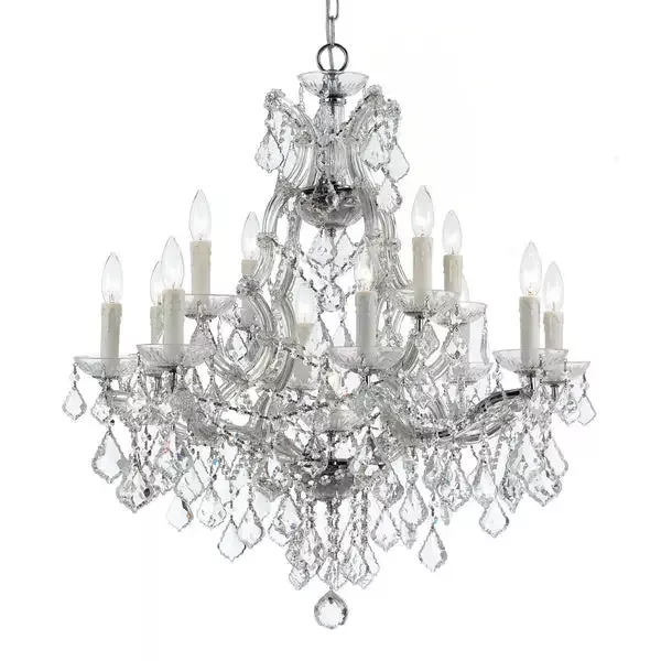 13-light-polished-chrome-crystal-chandelier-draped-in-clear-swarovski-strass-cry 13 Light Polished Chrome Crystal Chandelier Draped In Clear Swarovski Strass Crystal – C193-4412-CH-CL-S