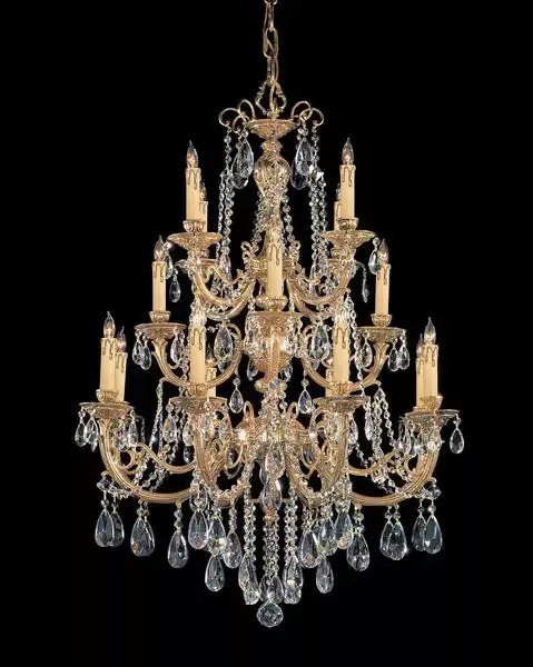 16-light-olde-brass-crystal-chandelier-draped-in-clear-swarovski-strass-crystal- 16 Light Olde Brass Crystal Chandelier Draped In Clear Swarovski Strass Crystal – C193-480-OB-CL-S