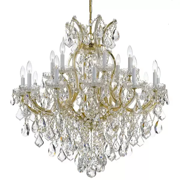19-light-gold-crystal-chandelier-draped-in-clear-hand-cut-crystal-c193-4418-gd-c 19 Light Gold Crystal Chandelier Draped In Clear Hand Cut Crystal – C193-4418-GD-CL-MWP