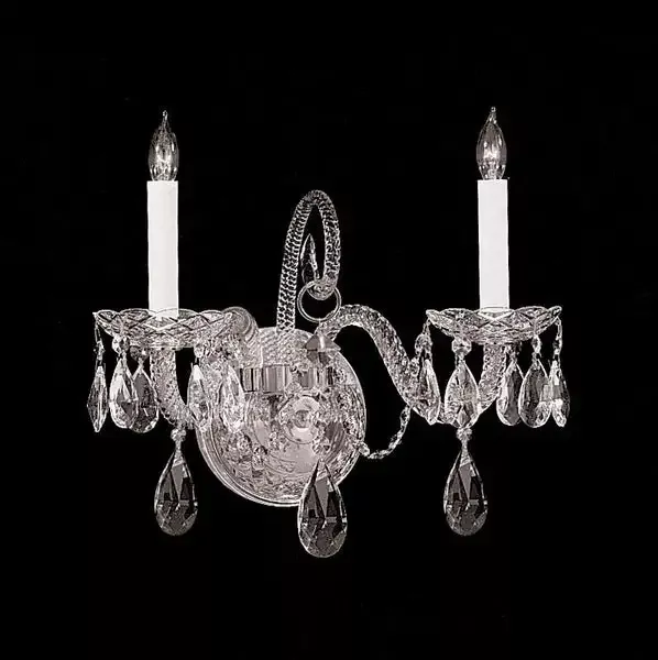 2 Light Polished Chrome Crystal Sconce Draped In Clear Swarovski Strass Crystal – C193-3222-CH-CL-S