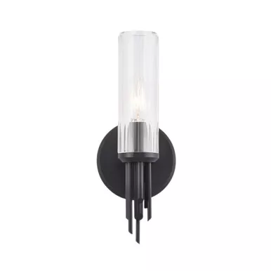 alora-torres-one-light-vanity-in-clear-ribbed-glass-matte-black-wv335103mbcr Alora Torres One Light Vanity in Clear Ribbed Glass/Matte Black - WV335103MBCR