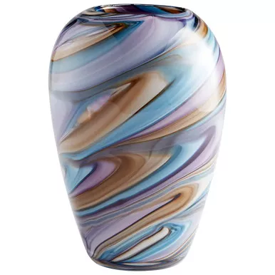 cyan-vase-in-sky-blue-cafe-swirl-09523 Cyan Vase in Sky Blue Cafe Swirl - 09523