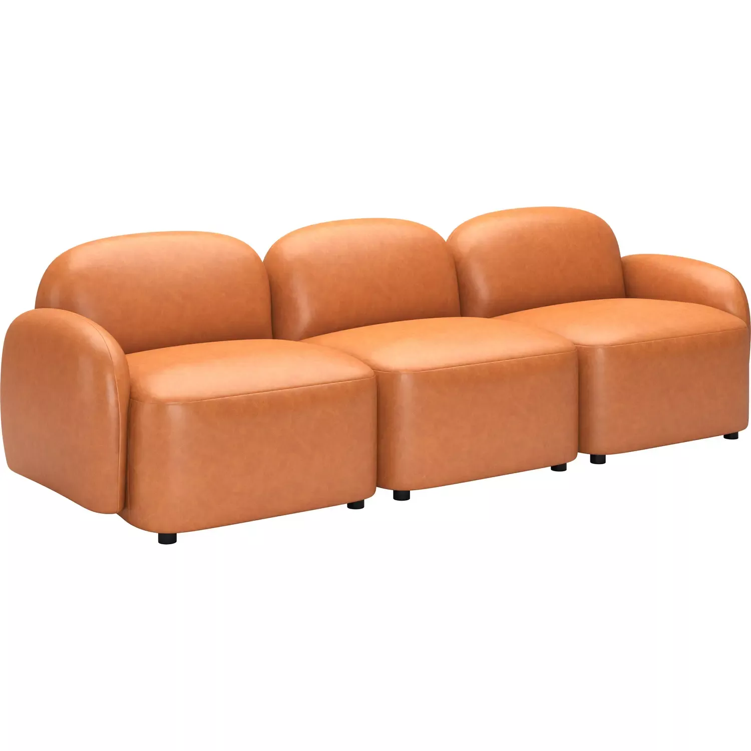 zuo-cleo-modular-sofa-in-brown-vegan-leather-110889 Zuo Cleo Modular Sofa in Brown Vegan Leather 110889