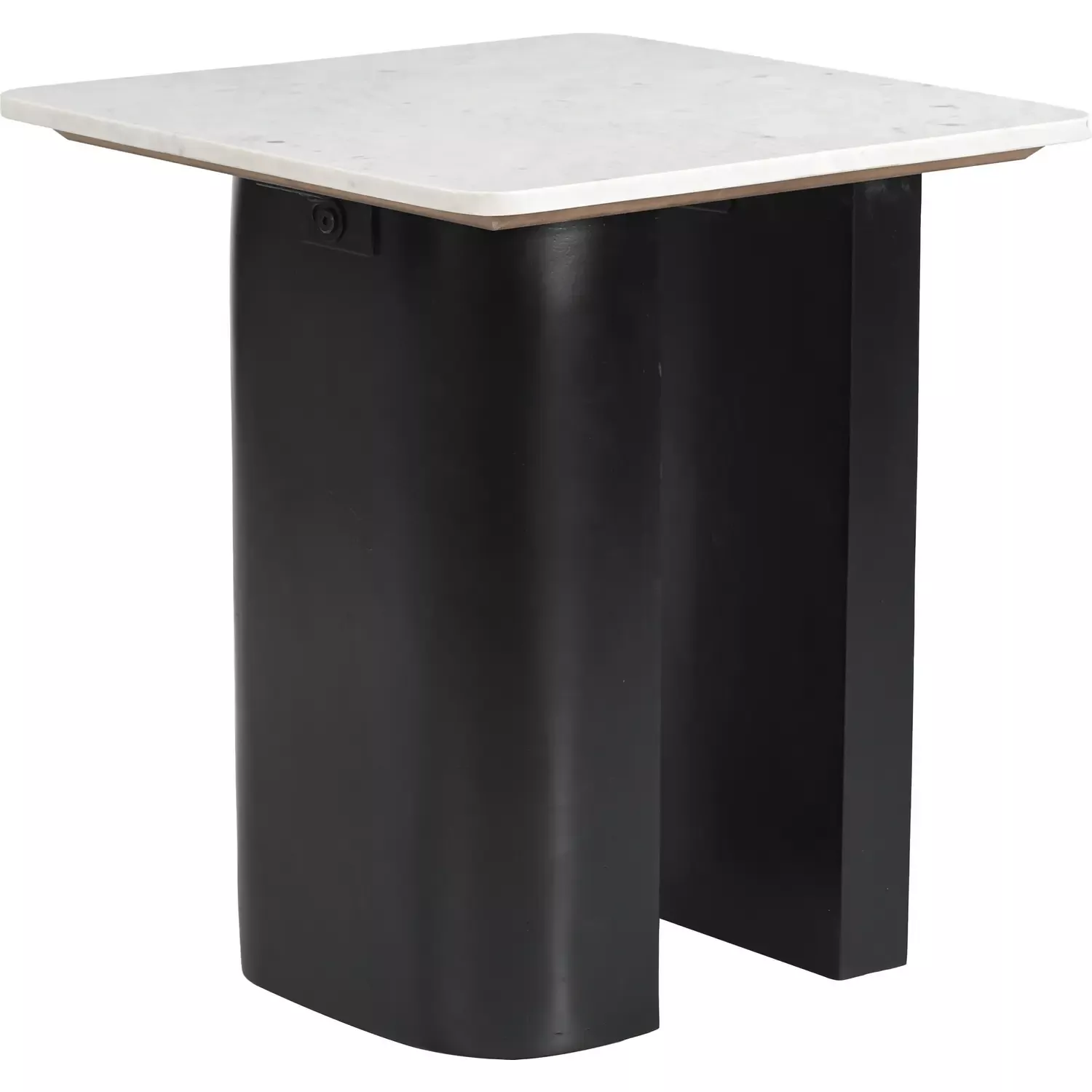 Zuo Fiora Side Table White Marble & Black Mango Wood 110933