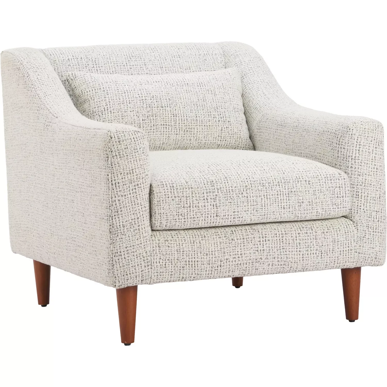 Zuo Koseli Accent Arm Chair in Pewter Gray Textured Fabric & Walnut 110783