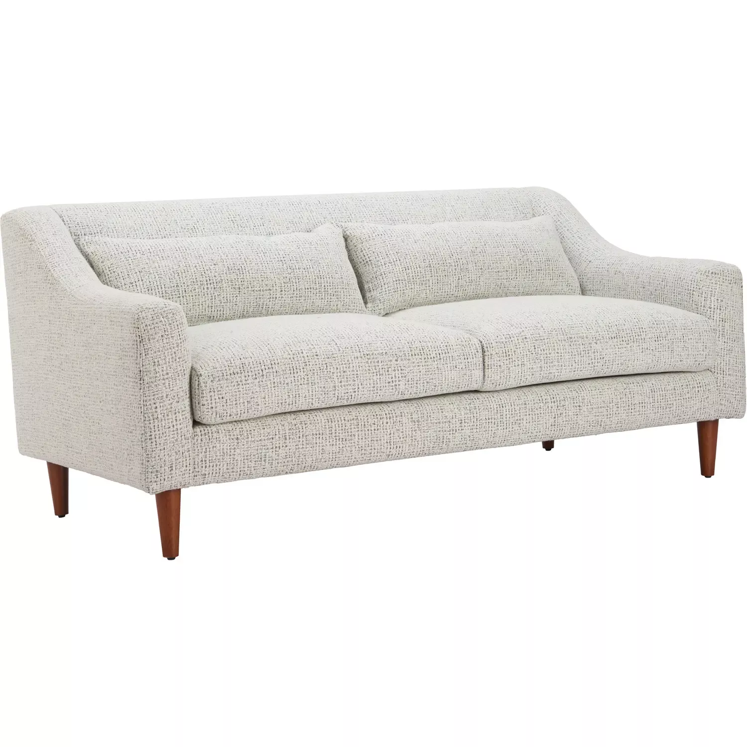 Zuo Koseli Loveseat in Pewter Gray Textured Fabric & Walnut 110782