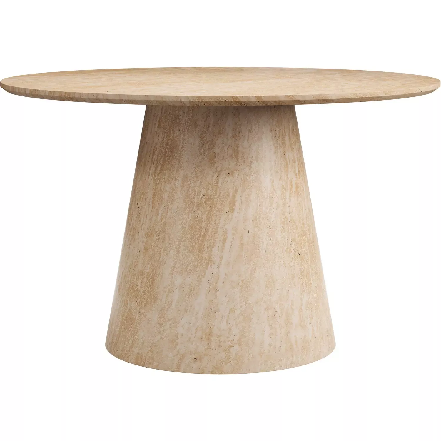 Zuo Legno 47″ Round Pedestal Dining Table in Natural Look Faux Travertine 111080