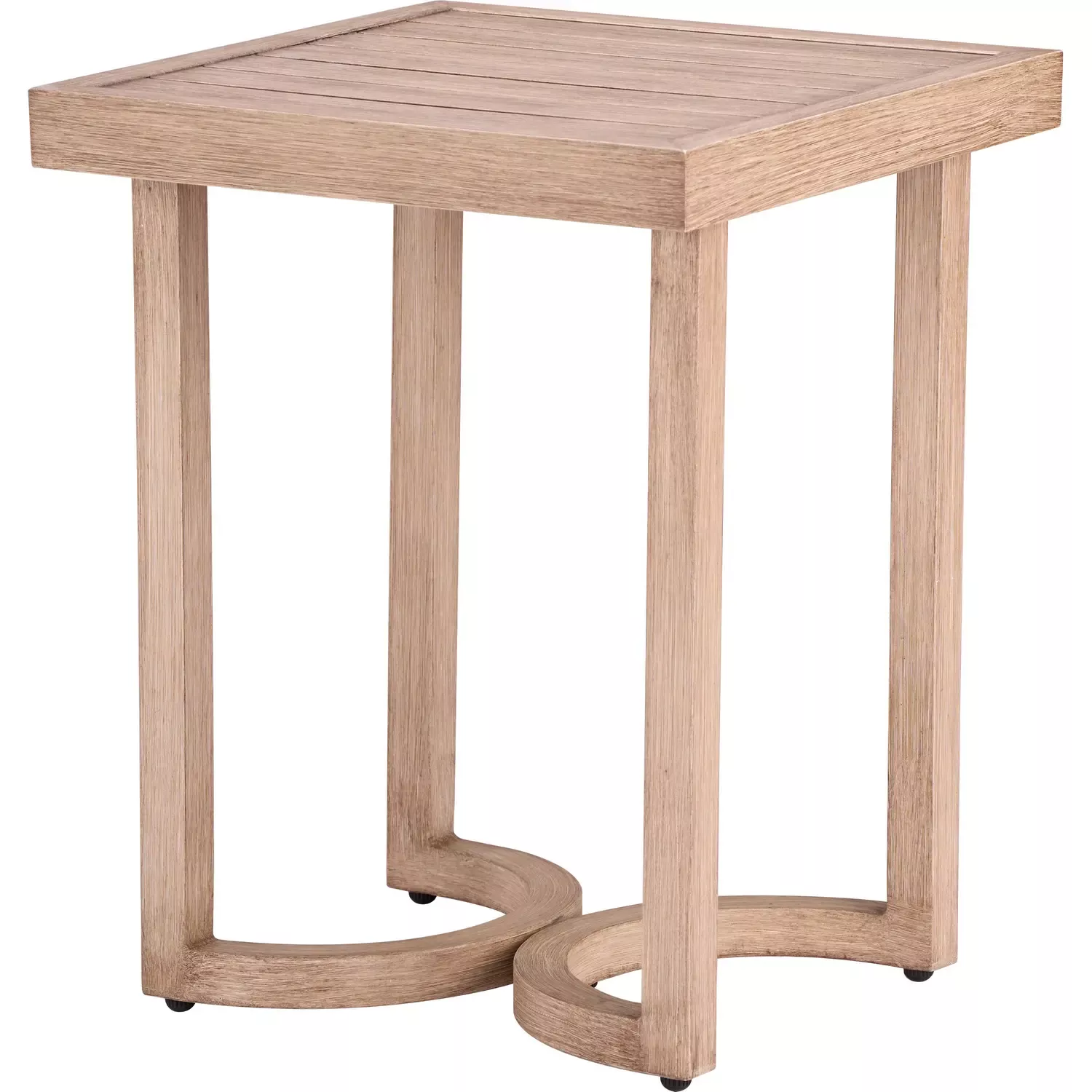 Zuo Leto Outdoor Side Table in Brown Faux Wood Aluminum 704206