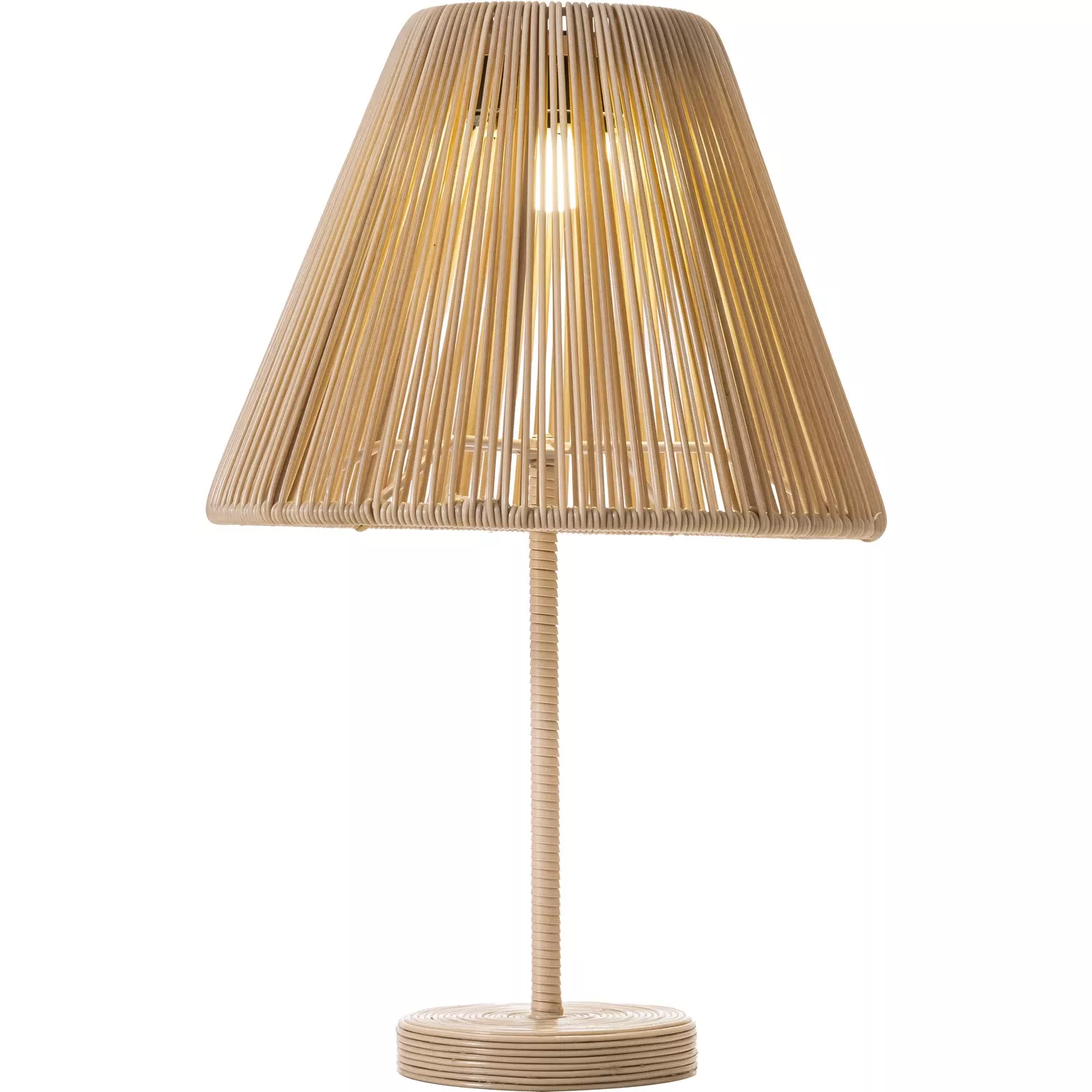 Zuo Lumika Solar Table Lamp in Beige Synthetic Rattan Weave 56189