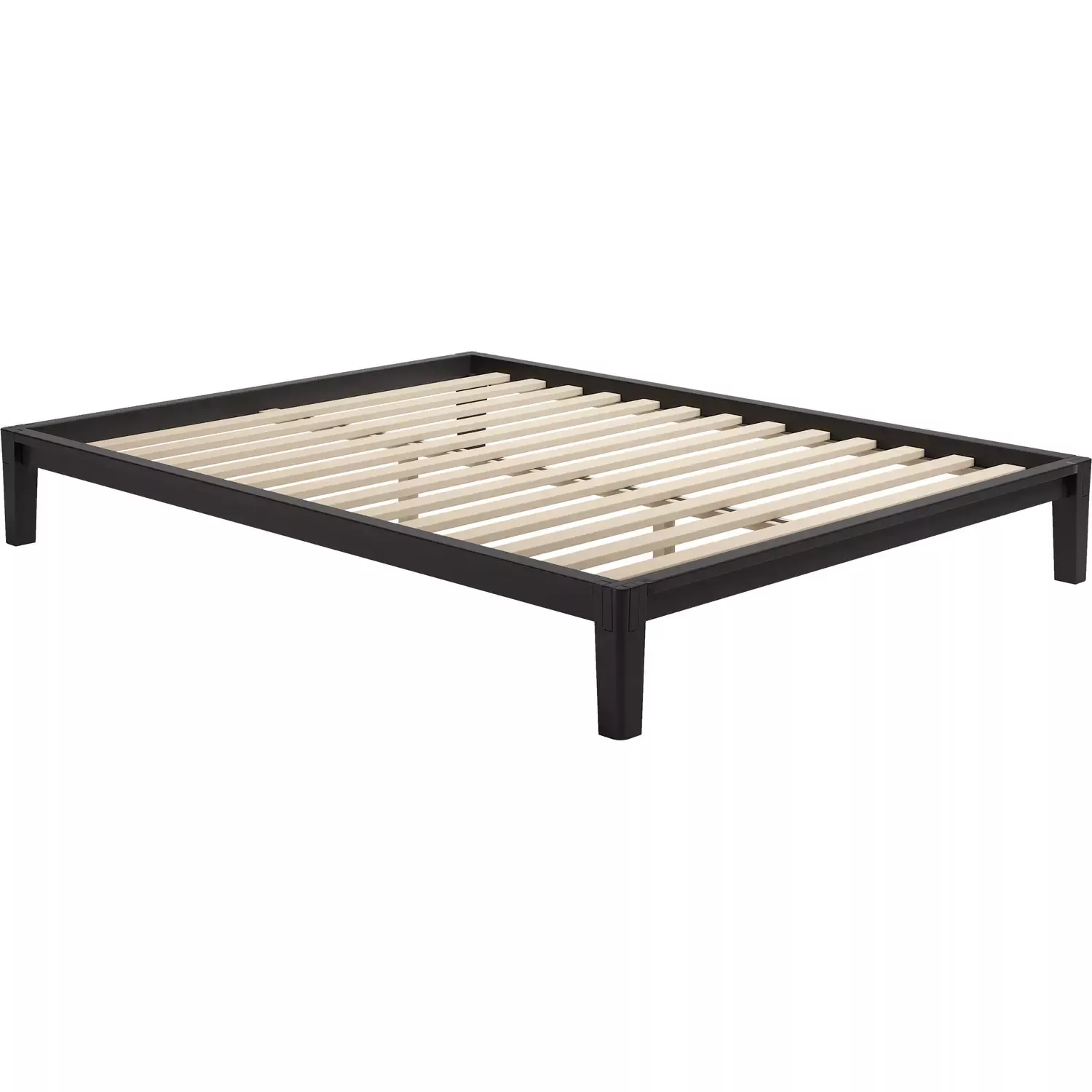 Zuo Luum Queen Platform Bed Frame in Black Finish Rubberwood 110916