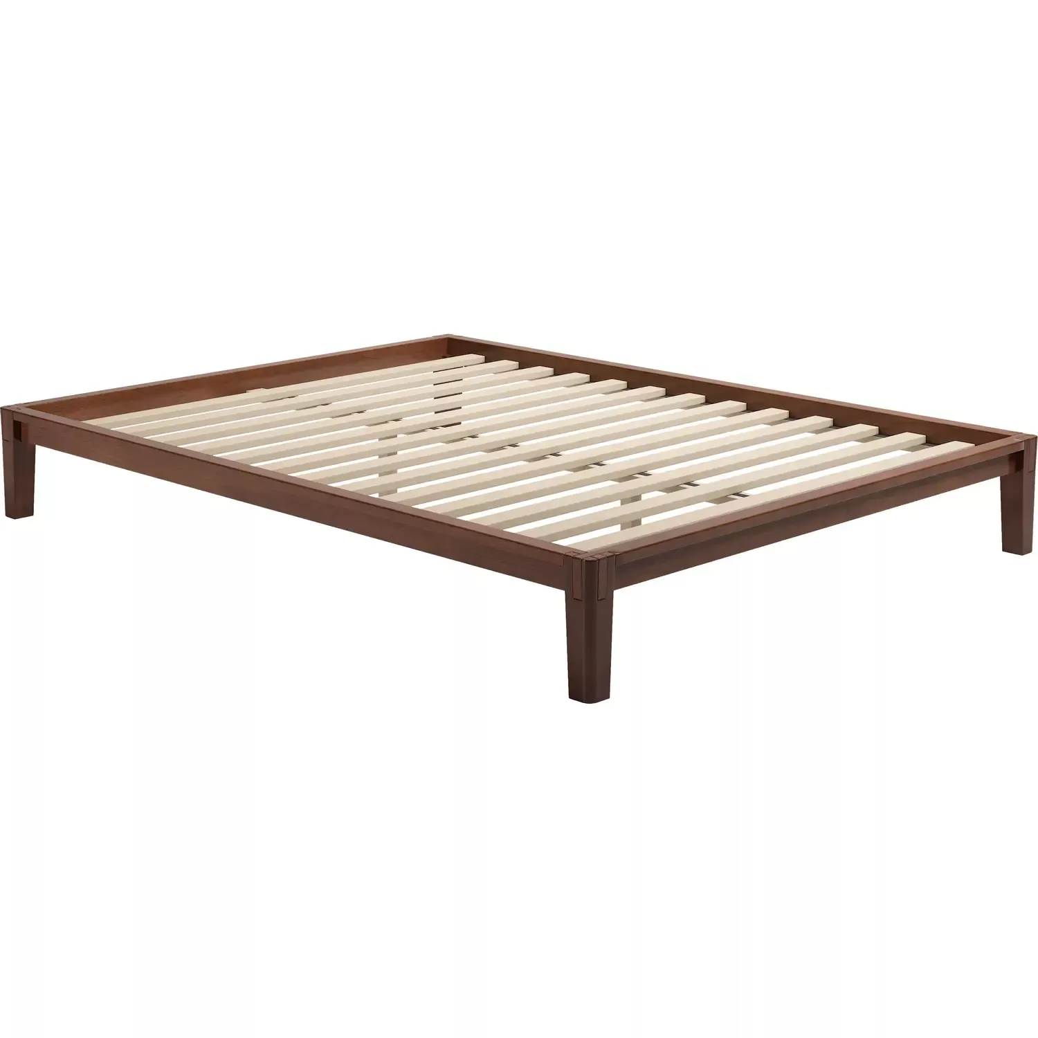 Zuo Luum Queen Platform Bed Frame in Walnut Finish Rubberwood 110915