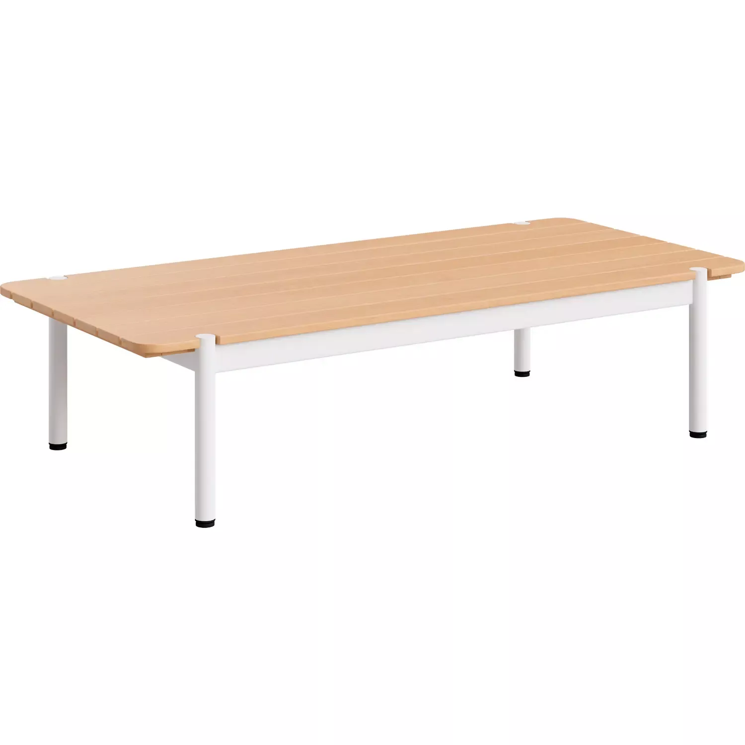 Zuo Lychee Outdoor Coffee Table in Natural Acacia Wood & White Aluminum 704238