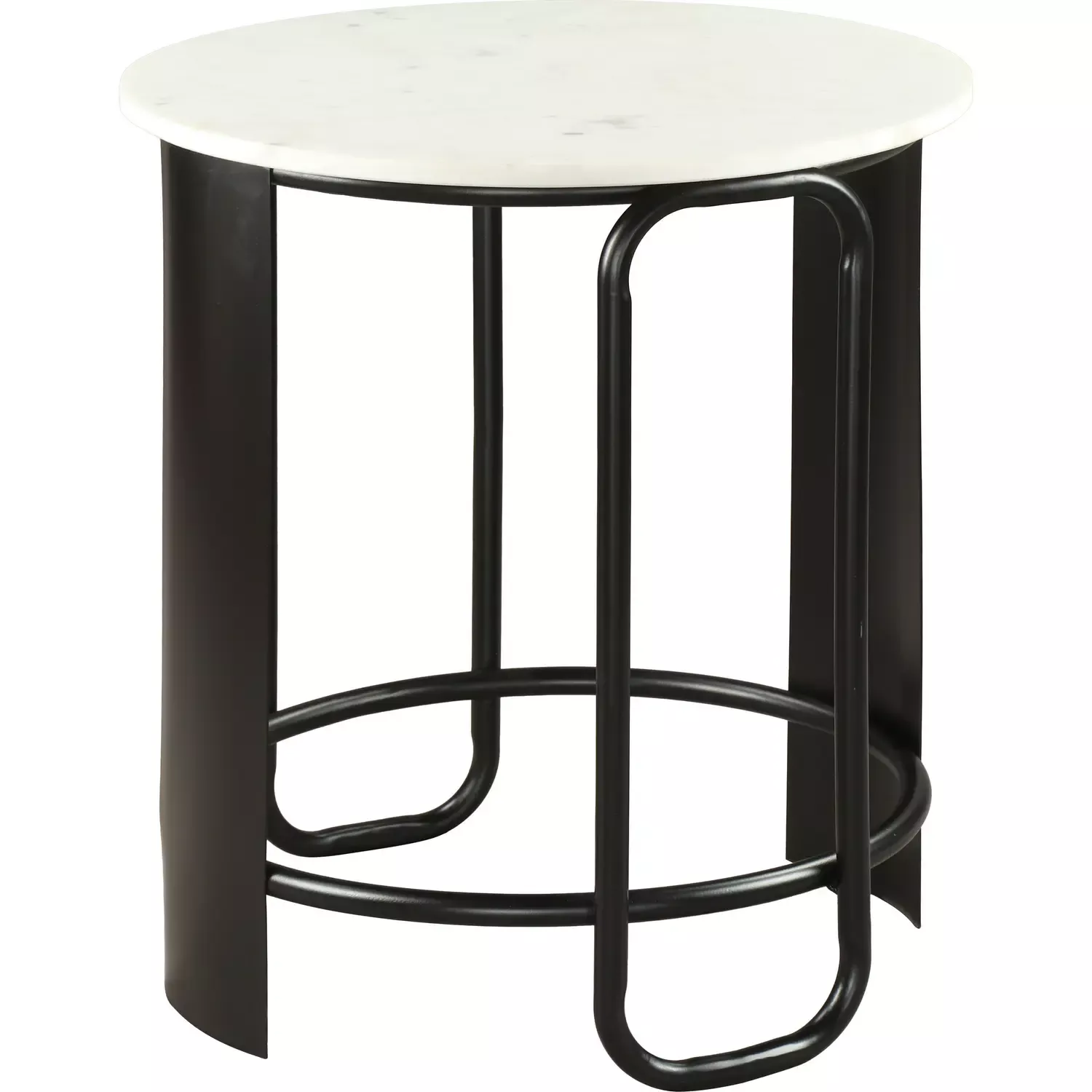 zuo-obel-side-table-white-marble-black-steel-110948 Zuo Obel Side Table White Marble & Black Steel 110948
