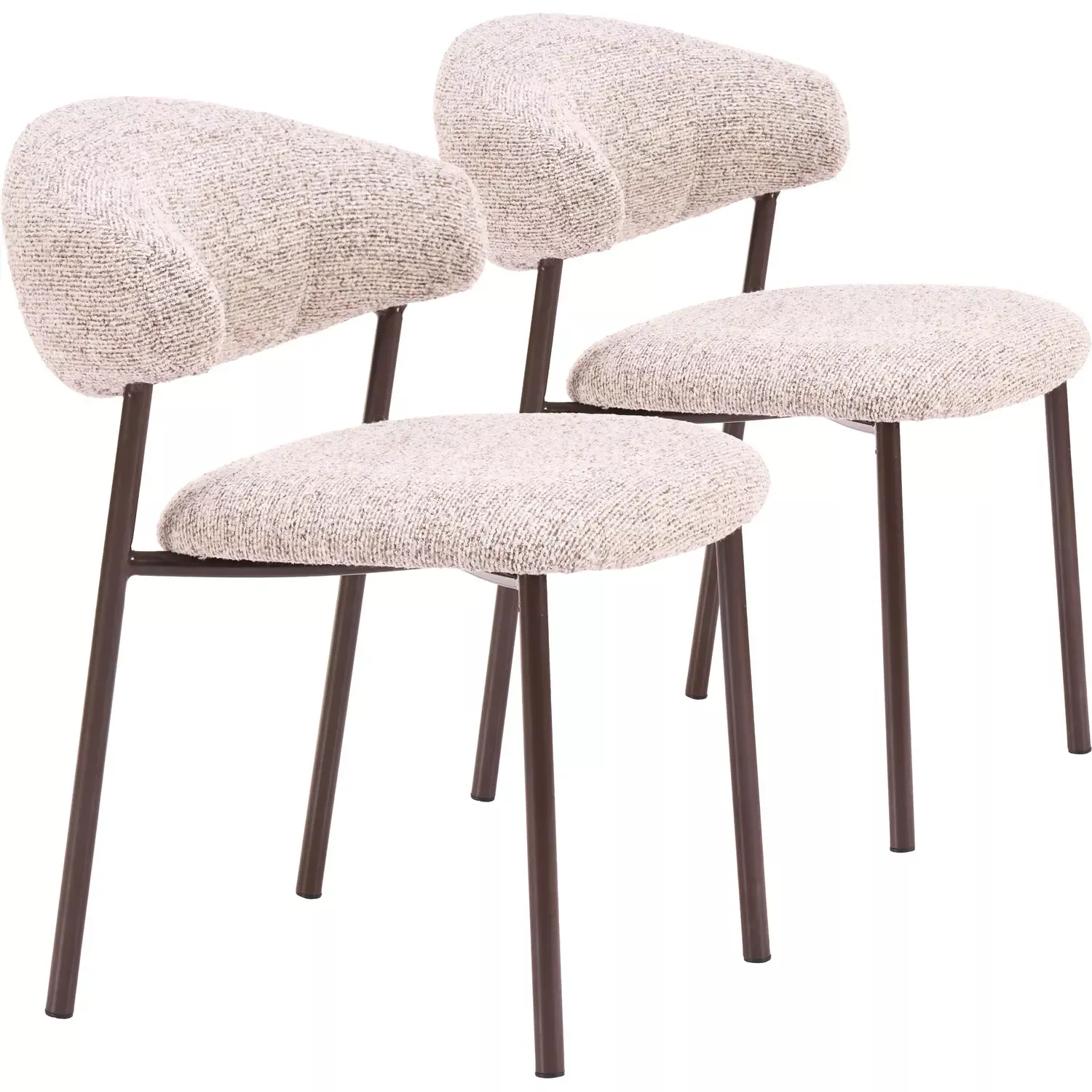 zuo-seville-dining-chair-in-beige-shearling-style-fabric-brown-metal-set-2-11092 Zuo Seville Dining Chair in Beige Shearling Style Fabric & Brown Metal (Set of 2) 110920