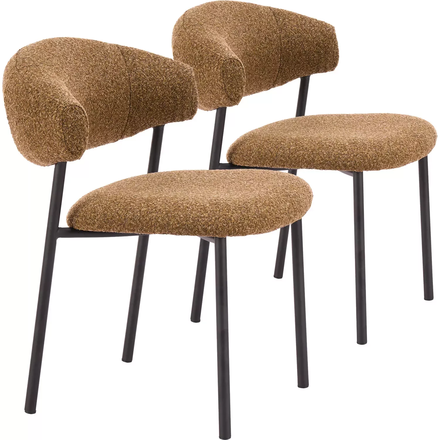zuo-seville-dining-chair-in-brown-shearling-style-fabric-black-metal-set-2-11091 Zuo Seville Dining Chair in Brown Shearling Style Fabric & Black Metal (Set of 2) 110919
