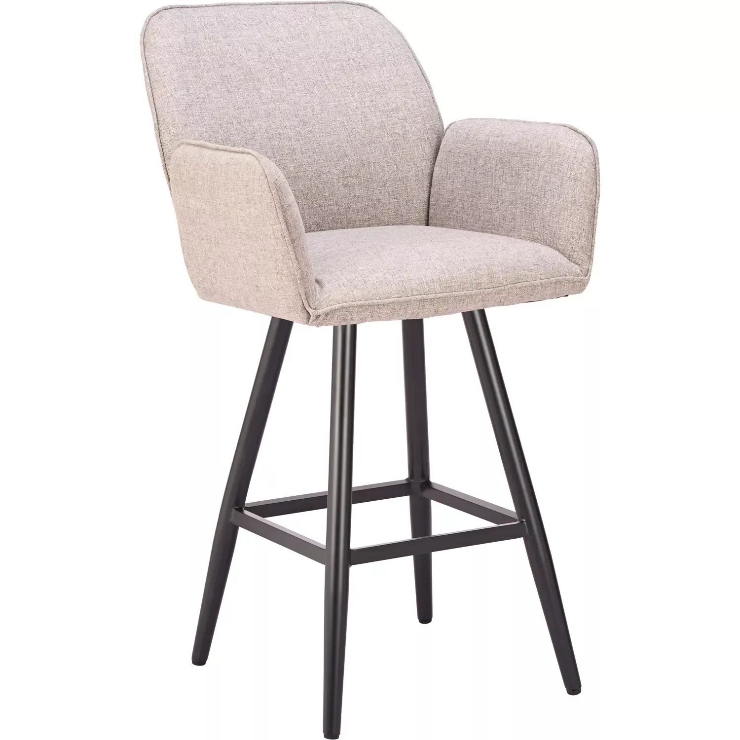 zuo-sieve-outdoor-swivel-bar-stool-in-beige-fabric-black-aluminum-704214 Zuo Sieve Outdoor Swivel Bar Stool in Beige Fabric & Black Aluminum 704214