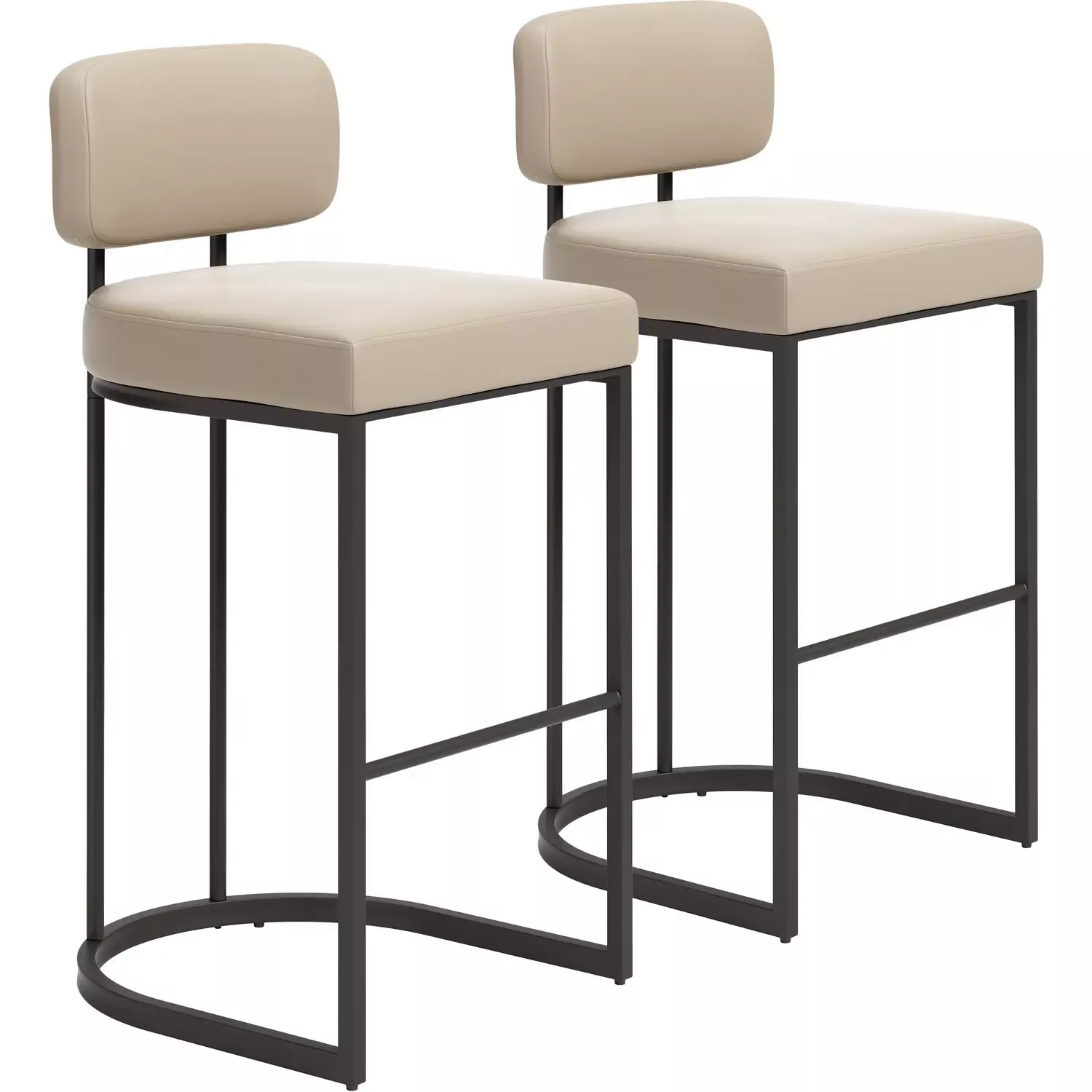 zuo-velar-bar-stool-in-beige-vegan-leather-gray-steel-set-2-111184 Zuo Velar Bar Stool in Beige Vegan Leather & Gray Steel (Set of 2) 111184