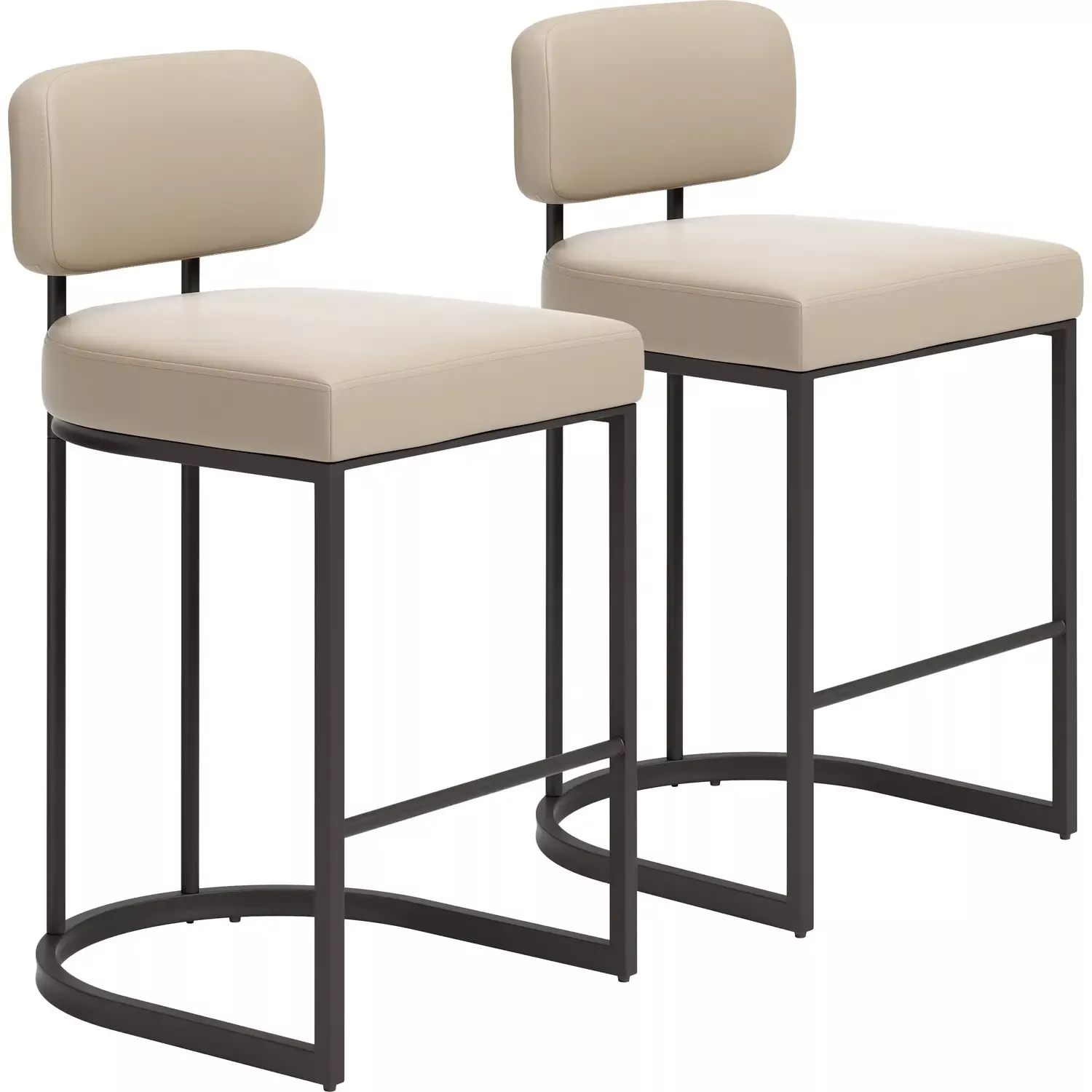zuo-velar-counter-stool-in-beige-vegan-leather-gray-steel-set-2-111183 Zuo Velar Counter Stool in Beige Vegan Leather & Gray Steel (Set of 2) 111183