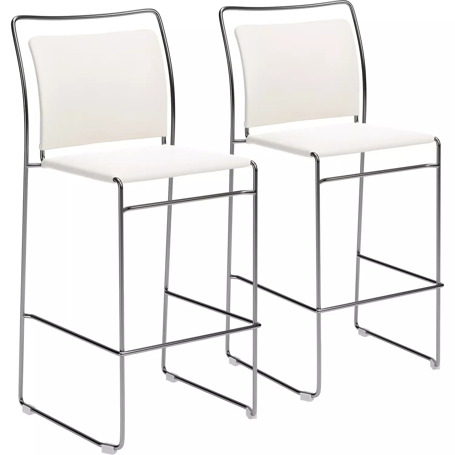 zuo-verbena-bar-stool-in-cream-vegan-leather-gray-steel-set-2-111158 Zuo Verbena Bar Stool in Cream Vegan Leather & Gray Steel (Set of 2) 111158